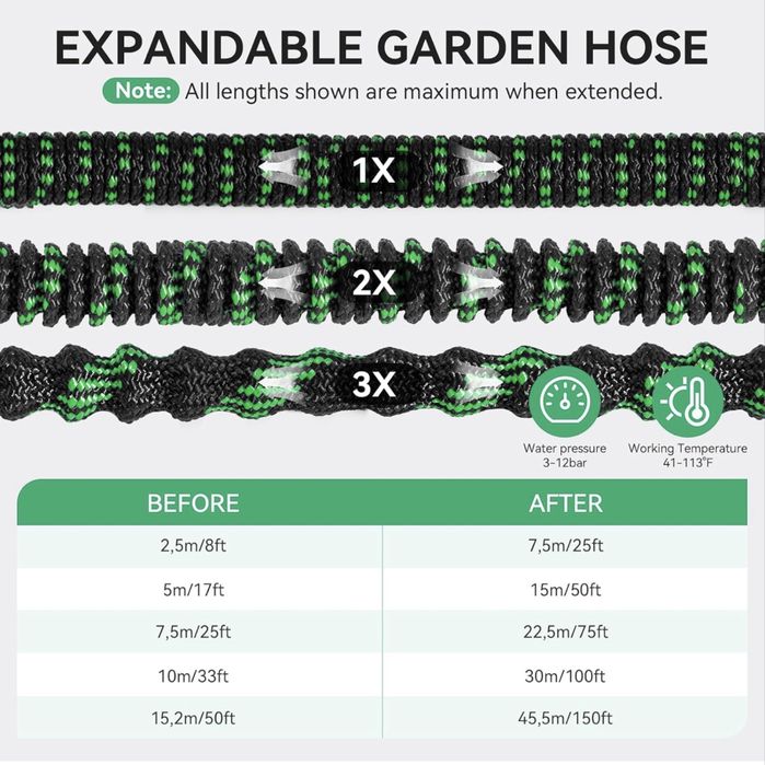 Furtun de grădină extensibil Yofidra 100FT