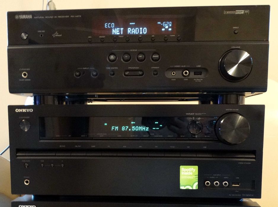 Receiver Onkyo TX-NR414 , Dynamic Power per Channel 5 x 85 W (8 Ohms]