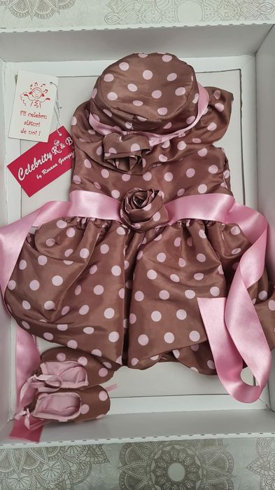 Set Rochie botez fetiță Celebrity 2-4 luni marimea 62-68