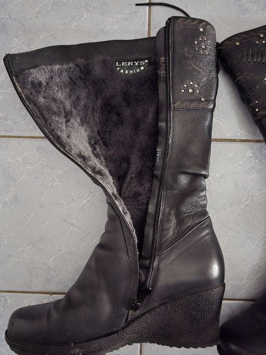Женские кожаные сапоги натур.кожа, натур.мех.Размер 38Зима