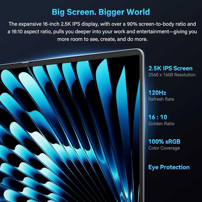 Laptop Geekom GeekBook X16 Pro 16 inch Ultra 5 125H 32GB LPDDR5x 7500MHz RAM 1TB SSD Sigilat