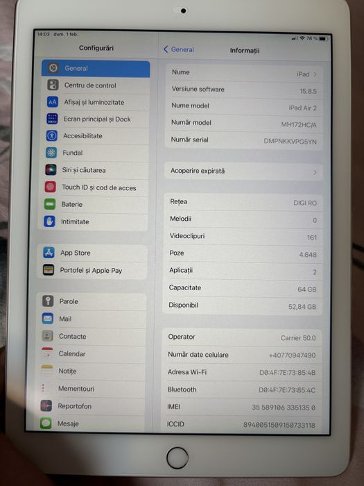 iPad Air Wi Fi Cellular 64Gb Gold A1567
