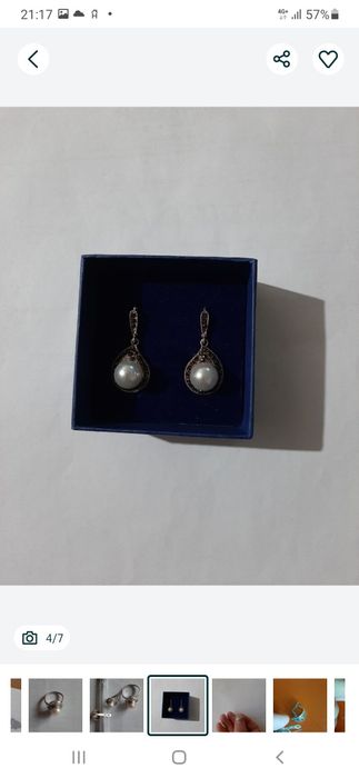 Набор серебро и серьги Сваровски