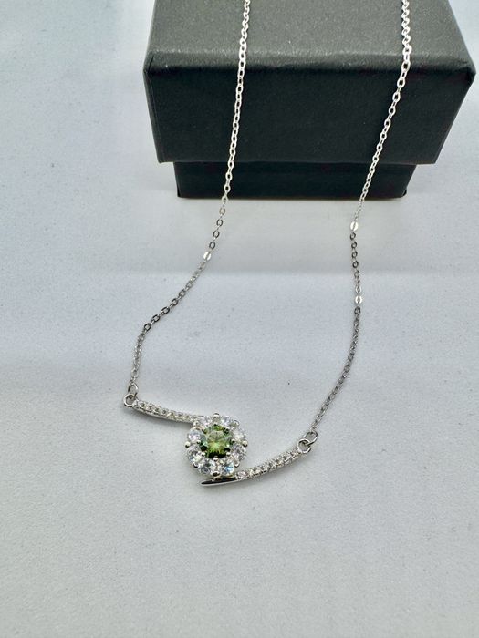 Сребърно колие с мойсанит (Диамант) 0.5 карата