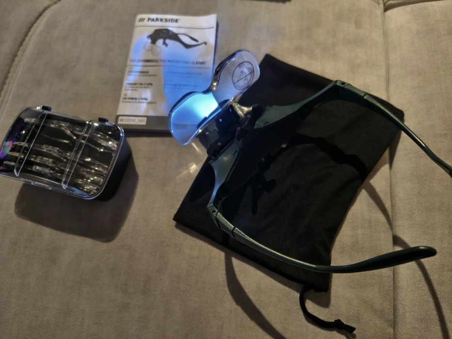 Ochelari cu lupa si LED Parkside cu 5 lentile diferite de marire, interschimbabile