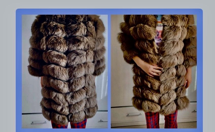 Haina blana vulpe mâneci detasabile