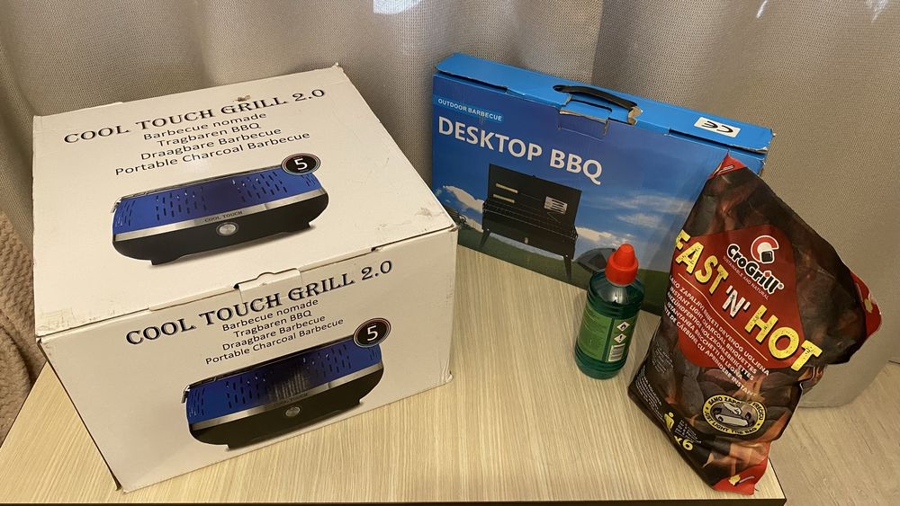 2 grătare camping, unul fără fum, lotus, bonus alt grătar pliabil