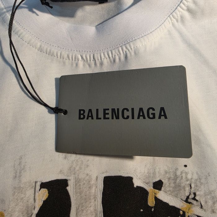 Tricou Balenciaga marimea S, alb, bumbac. Unisex. Nou cu eticheta. Farfetch