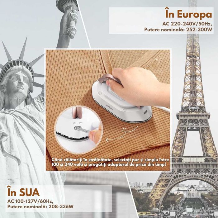 Fier de calcat mini Portabil pentru calatorii /Fier de calcat vertical