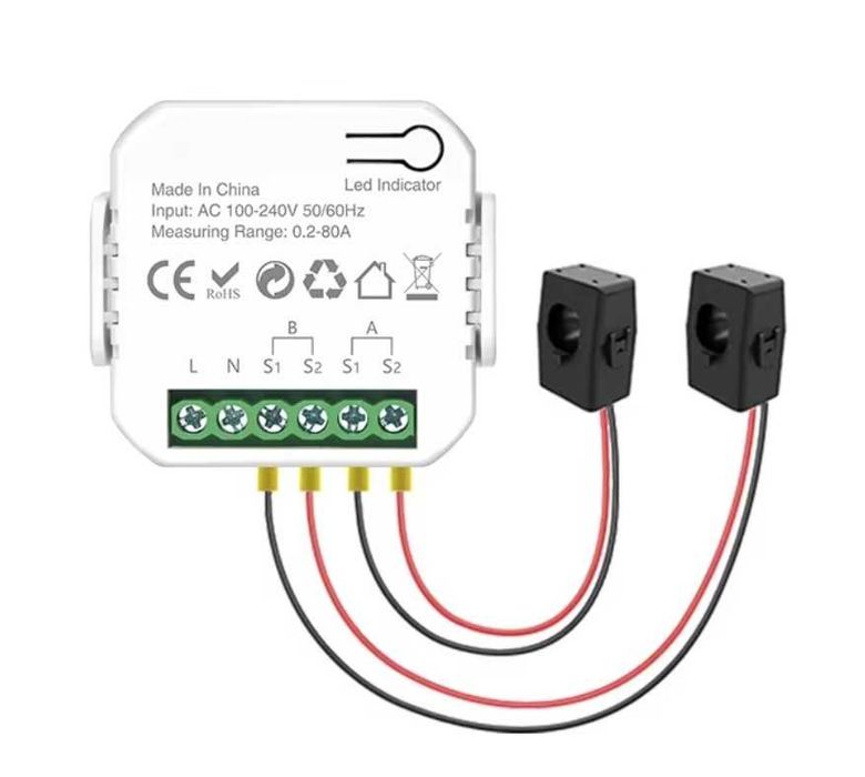 Contor inteligent de Energie 2 Canale control din aplicatia Tuya WIFI