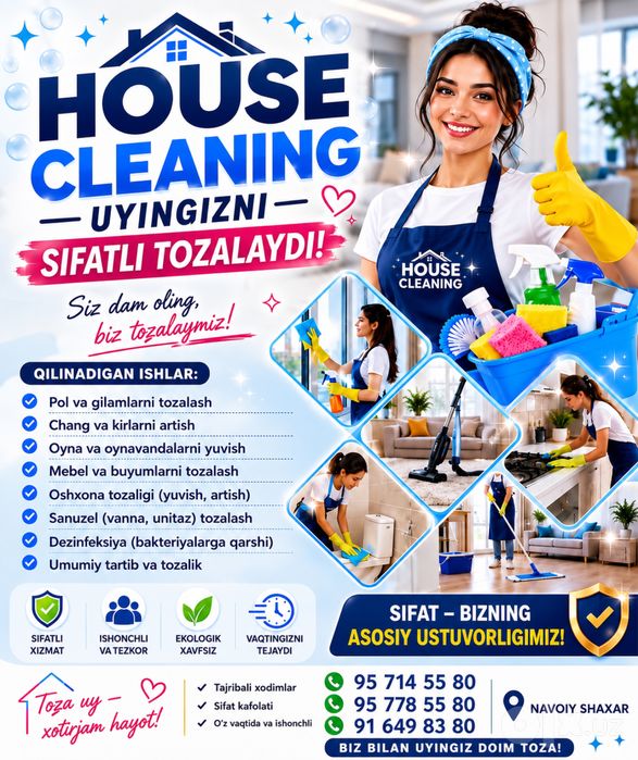 HOUSE CLEANING BUXARA uy tozalash xizmati