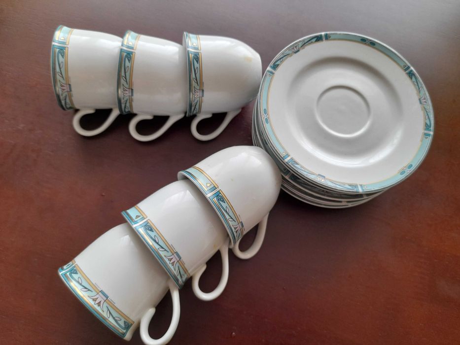 Set de cafea/ceai din portelan de Alba Iulia, cani