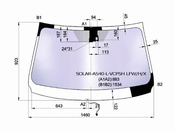 Стекло лобовое атермальное с обогревом щеток  Toyota Rav 4