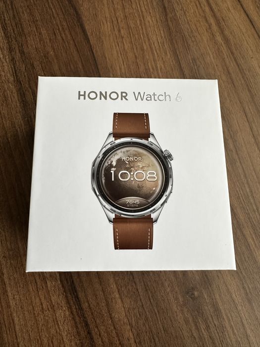 Smartwatch Honor Watch 6, Twilight Brown, Brown Leather Strap