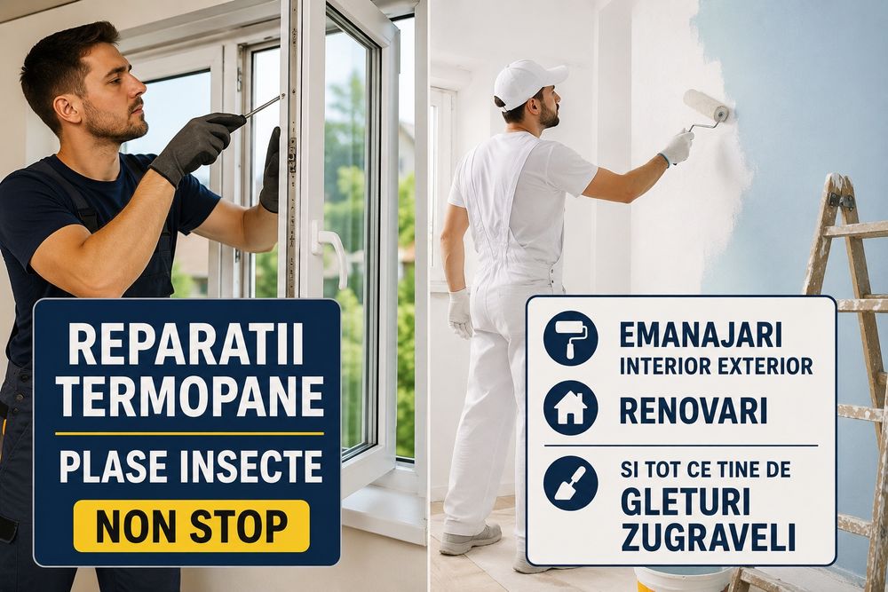 Renovari interior exterior reparatii termopane plase insecte