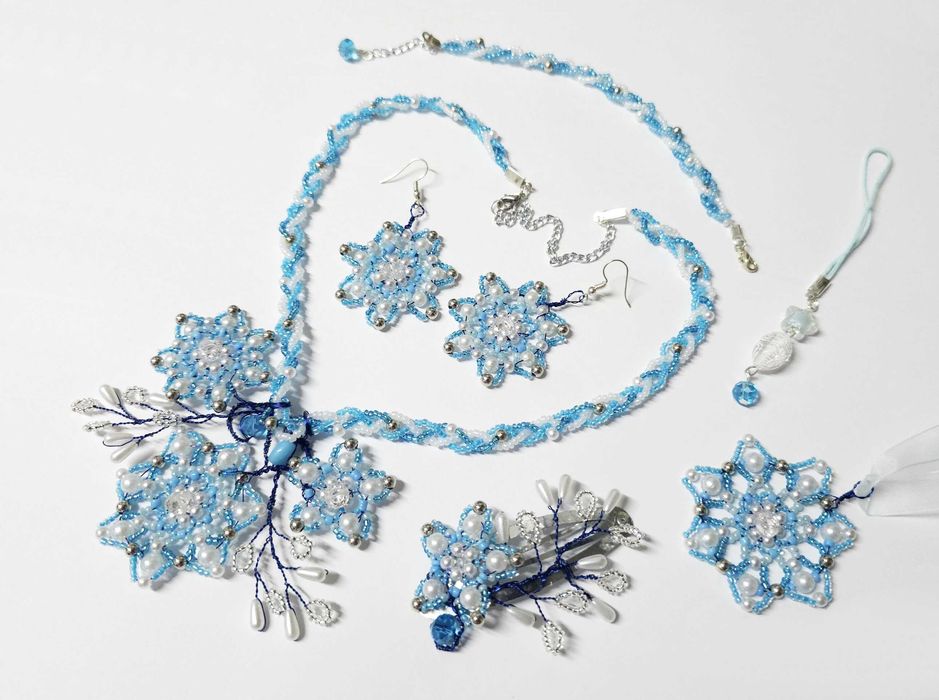 Set albastru Stelele iernii, stelute unicat, evenimente, lucrat manual