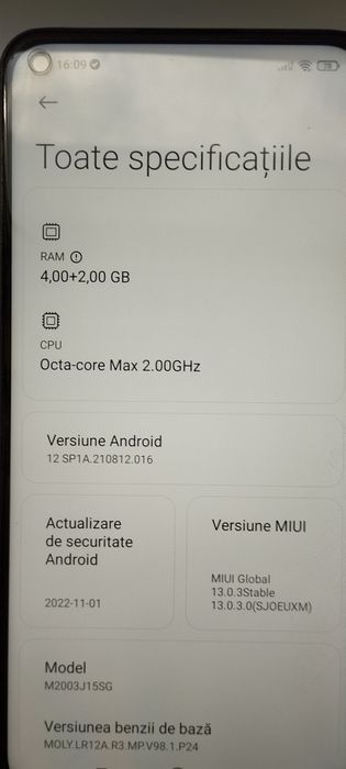 Smartphone telefon Redmi Note 9 128 GB stocare  4+2 GB RAM stare Impecabilă Full Box