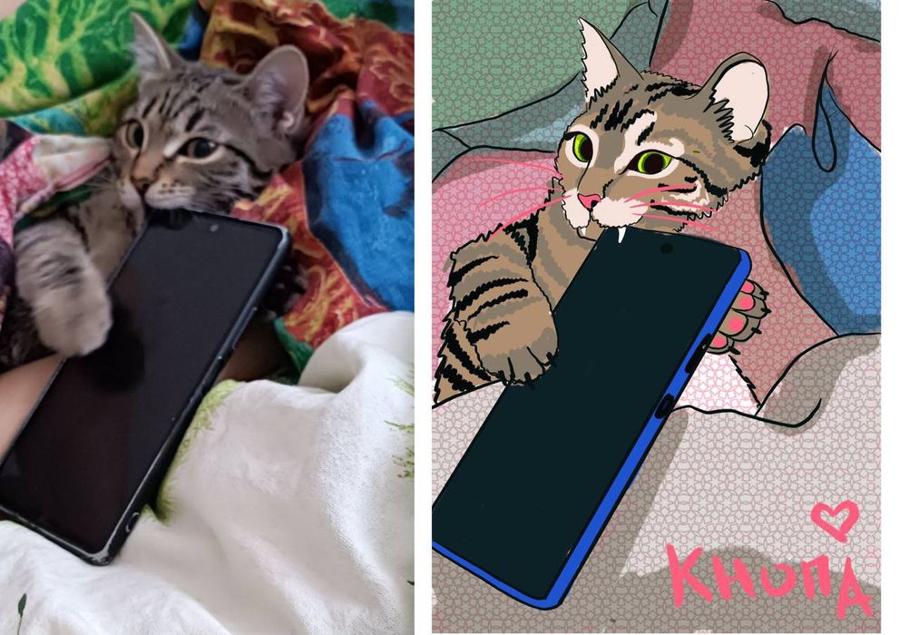 Рисунок питомца по фото