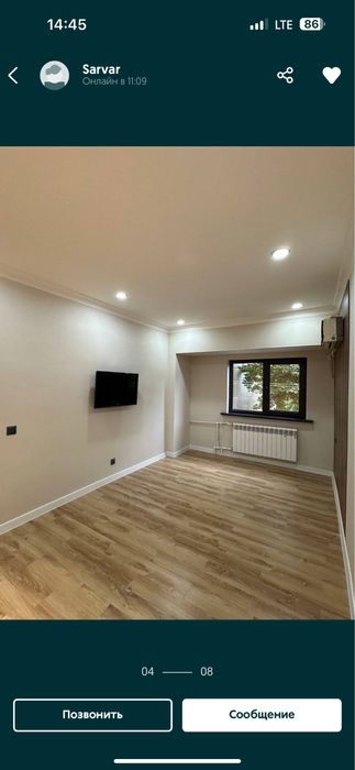 Своя! Лабзак 105-110 квадрат 3 хона, не студия, ц-12 камолон ош