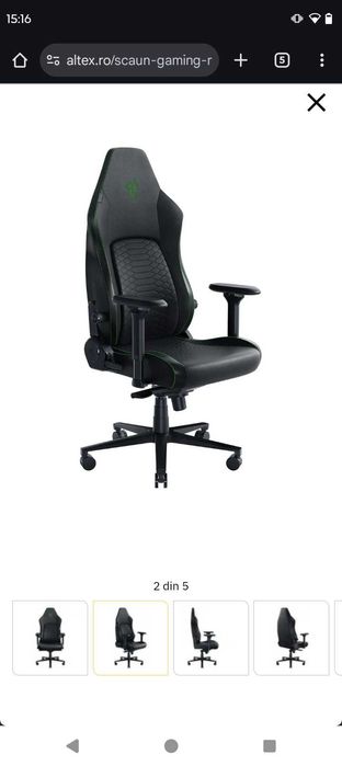 Scaun Gaming RAZER Iskur V2 Green/Black