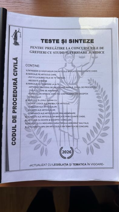 Cărți pentru admiterea la Școala Națională de Grefieri sau pentru concurs direct pe post.