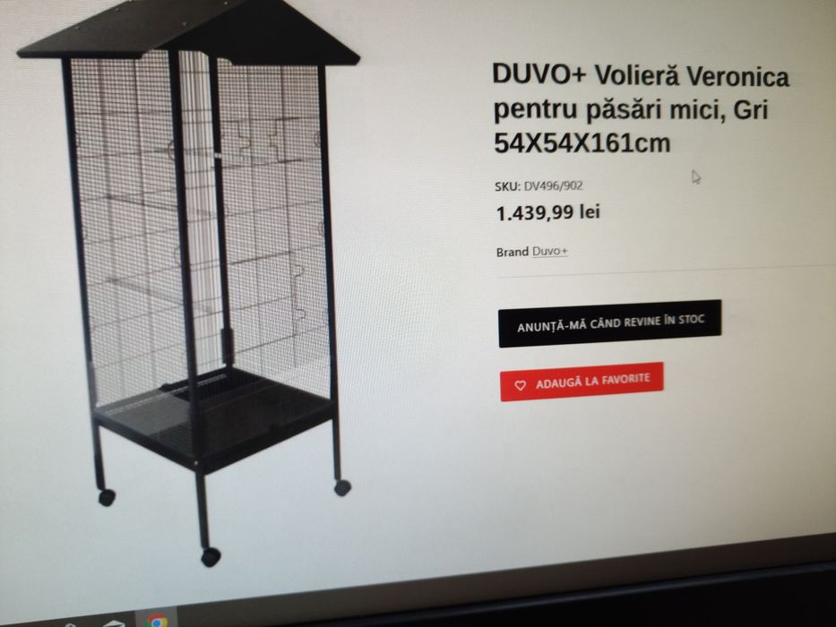 Colivie voliera cușcă noua papagali mari sau mici, canari, zebre.