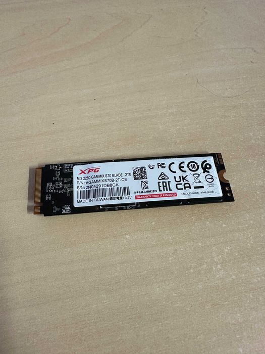 SSD 2TB Adata XPG GAMMIX S70 Blade M.2 PCIe 4x4 pana la 7400/6650 Mb/sec NVMe