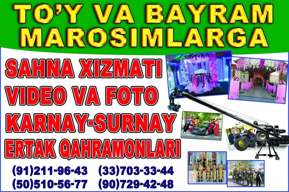 Tuy va marosimlarga xizmat qilamiz