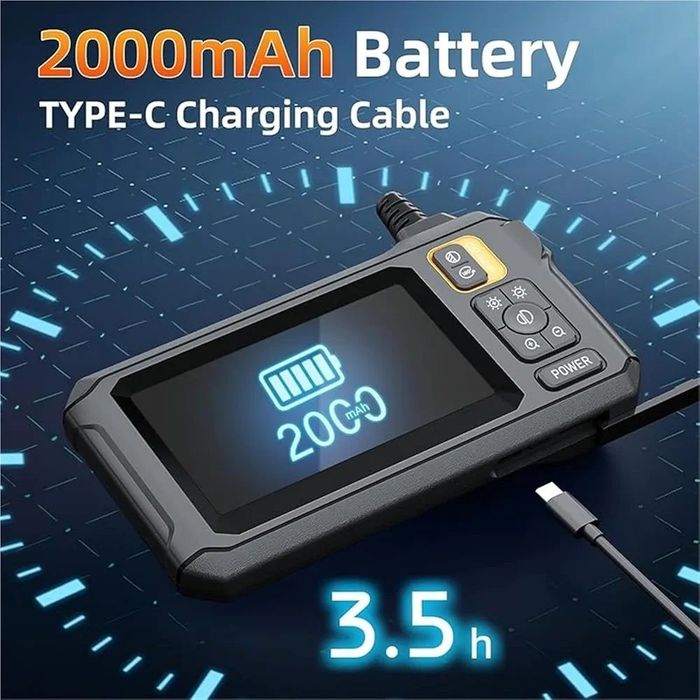 Ендоскопска камера двойна леща 4.3'' IPS екран 1080P Ендоскоп Бароскоп 1 метър кабел , ендоскоп за двигатели , тръби и други