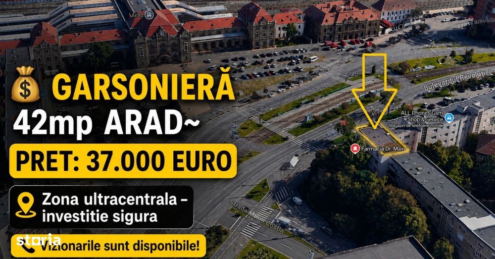 Garsoniera 42 mp CENTRAL - PIATA GARII ~ ARAD