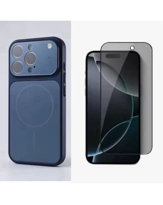 Husa Magsafe Glass + Folie Sticla Iphone 17/17 PRO/17 PRO MAX/17 AIR