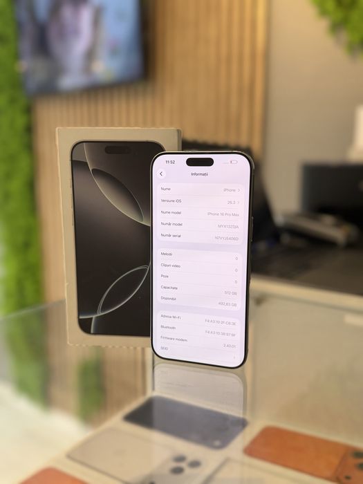 **ATS GSM**iPhone 16 Pro Max 512Gb/Bat95%/Grad A/Fact+Gar 12 luni