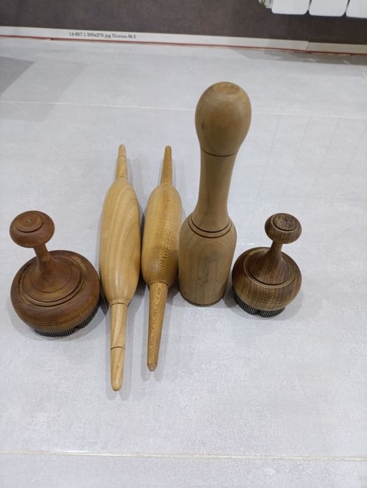 Кухонная утварь деревянная скалки штампы для лепешек