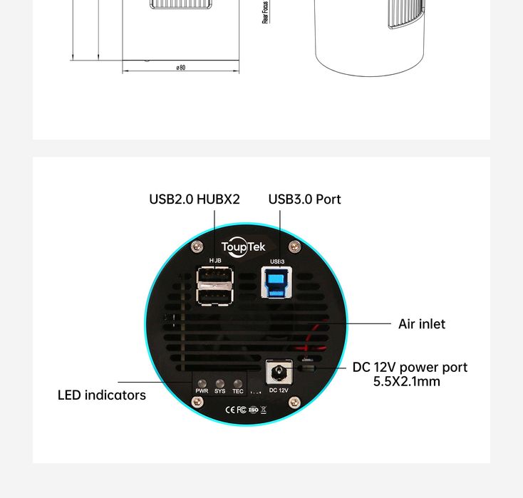 Профессиональная охлаждаемая астрокамера Touptek ATR2600C