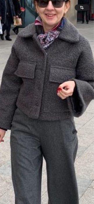 Утепленное укороченное пальто