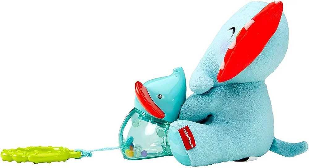 Плюшена интерактивна дрънкалка слон Fisher Price - Мама-слон с вибриращо бебе