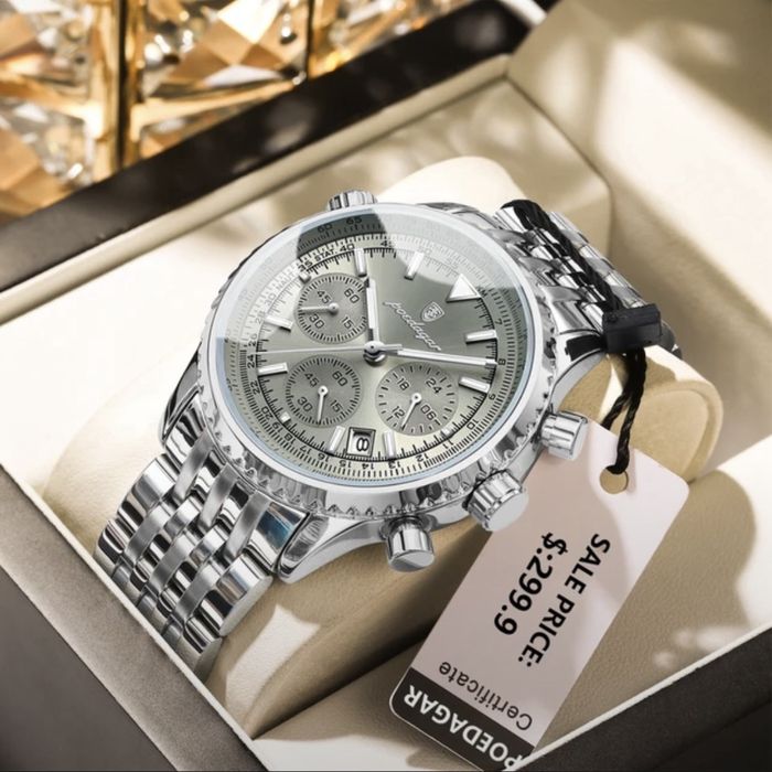 Водонепрноцаемый часы Poedagar. Новый. Нержавеюшая сталь. Кварцевые.