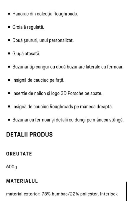 Hanorac din colecția Roughroads -PORSCHE cu logo 3 D pe spate