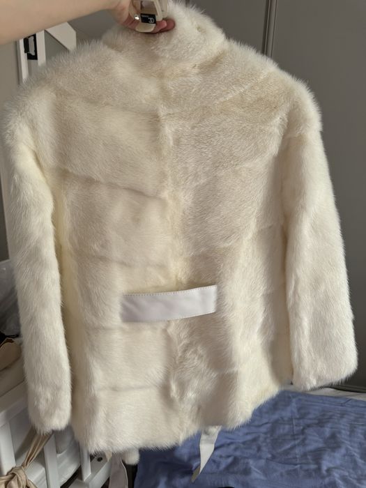 Норковая шуба белая