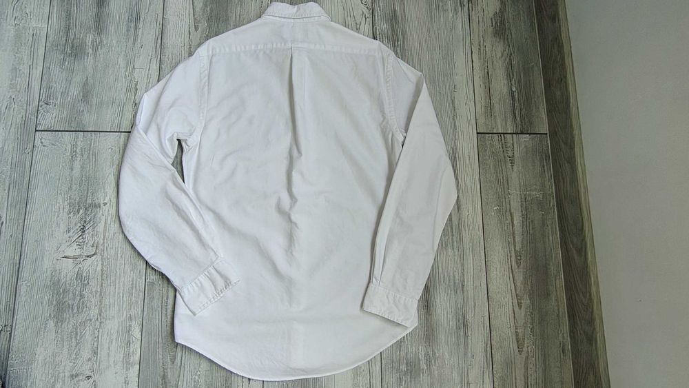 Нова бяла памучна мъжка риза  с дълъг ръкав POLO RALPH LAUREN р-р М - 175