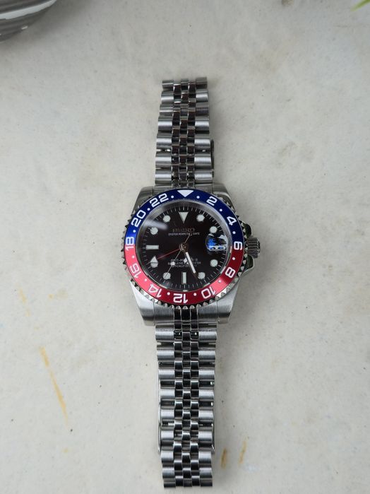 Ceas Seiko Mod GMT "Pepsi" - Automatic NH34 - Brățară Jubilee