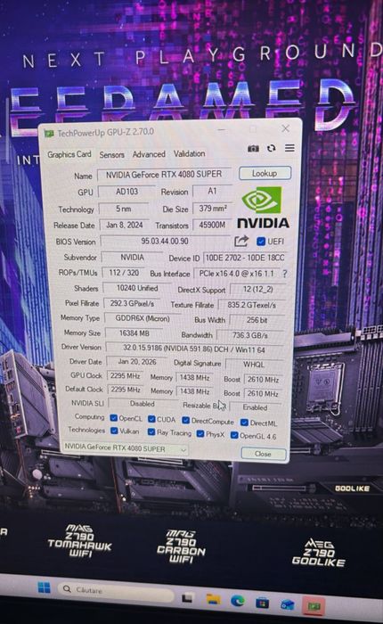 Placă video RTX 4080 Super 16gb Galax Kfa2