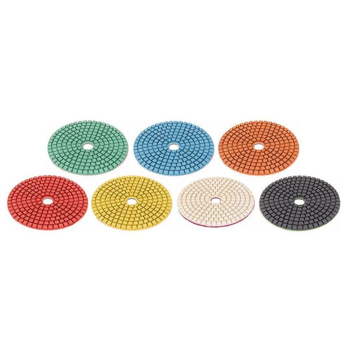 Set 7 discuri diamantate pentru slefuire umeda, dimensiune 100mm,