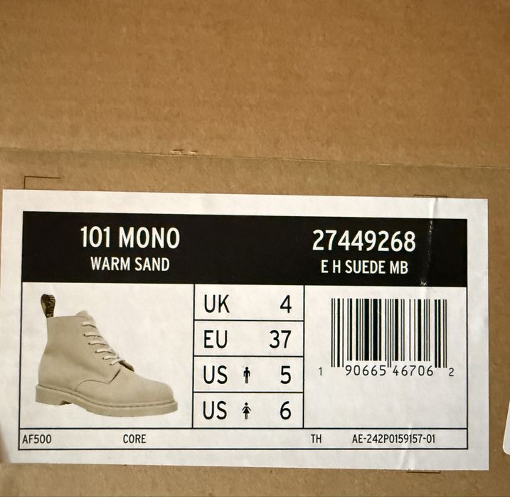 Dr. Martens 101 Mono Suede Boots ОРИГИНАЛ дамски боти/кубинки 37/23,5