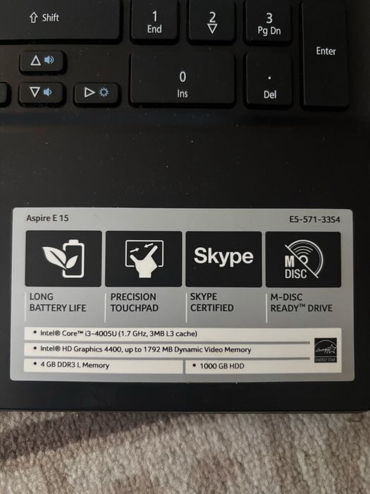 ноутбук Acer Aspire e 15