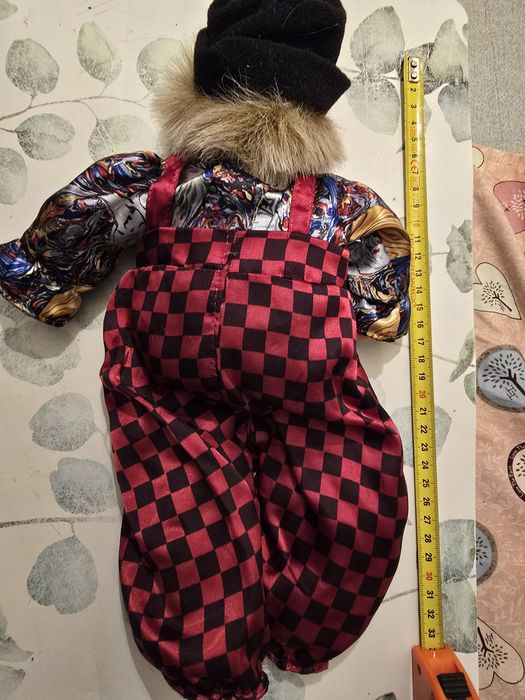 Păpușă Arlechin Retro, Față Ceramică, Harlequin