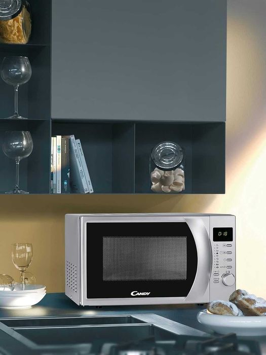 Микровълнова печка Candy CMG 2071 DS CMG2071DS, Ютия, 20 л, Сребърен