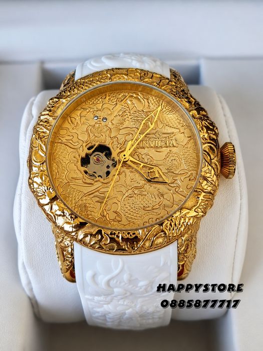 INVICTA Katana automatic white/gold  50 mm, Инвикта нов мъжки часовник