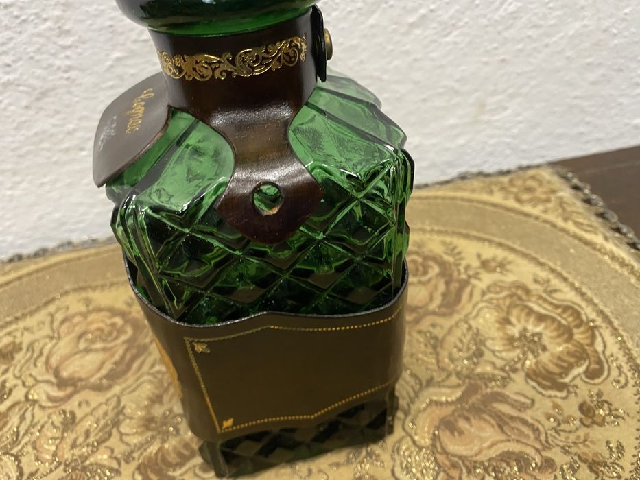 Винтидж зелена стъклена гарафа Cognac N Италия 1970
