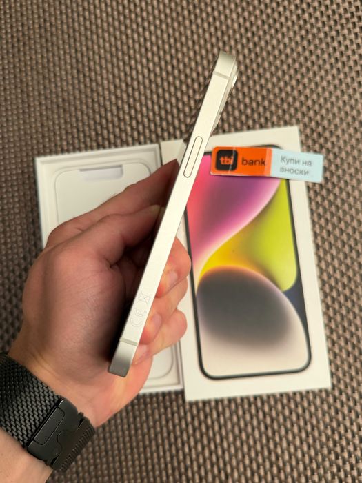 100% БАТЕРИЯ! iPhone 14  Лизинг от 18€/мес  starloght white  128Gb - бял